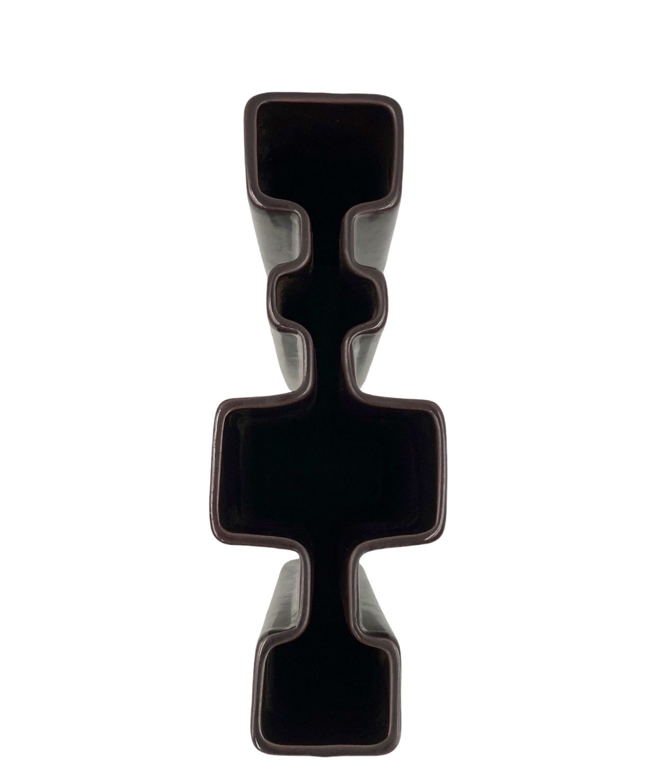 photo for sale Angelo Mangiarotti, Space Age Brown Ceramic Vase, Fratelli Brambilla Italy Ca. 1968