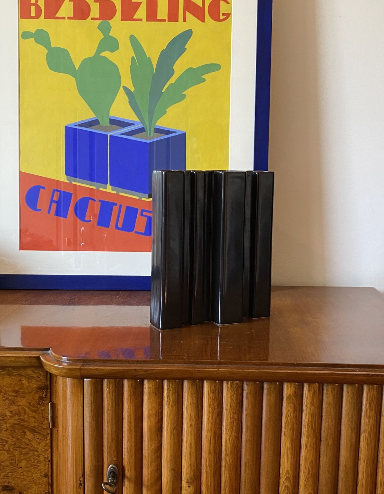 photo buy Angelo Mangiarotti, Space Age Brown Ceramic Vase, Fratelli Brambilla Italy Ca. 1968