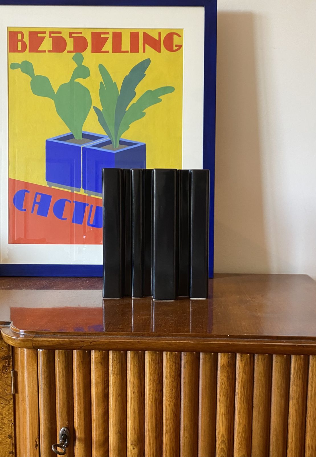 photo vintage Angelo Mangiarotti, Space Age Brown Ceramic Vase, Fratelli Brambilla Italy Ca. 1968