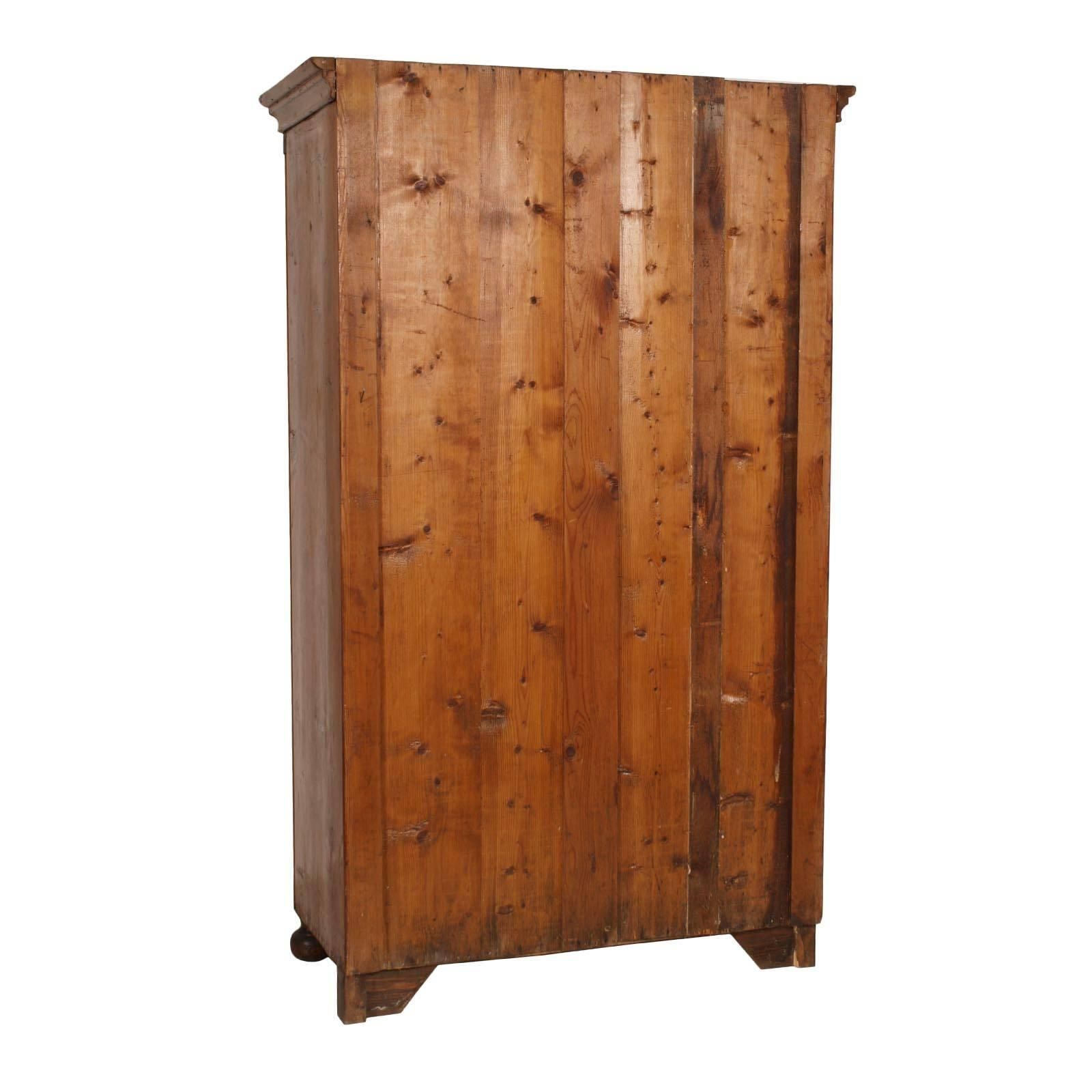 Italian Antique 19th Century Bookcase In Solid Pine Wax Polished photo 5456.0