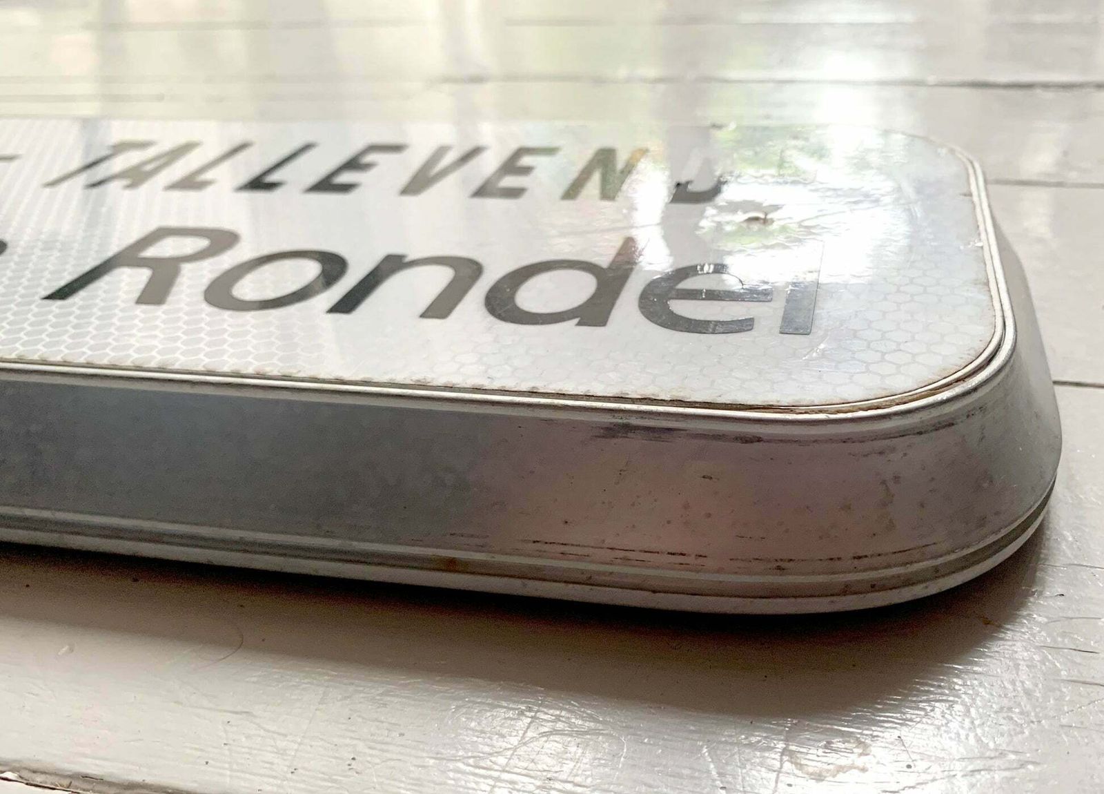 Genuine French Street Sign; 'St Germain De Tallevede La Fauveliere Rondel' photo for sale
