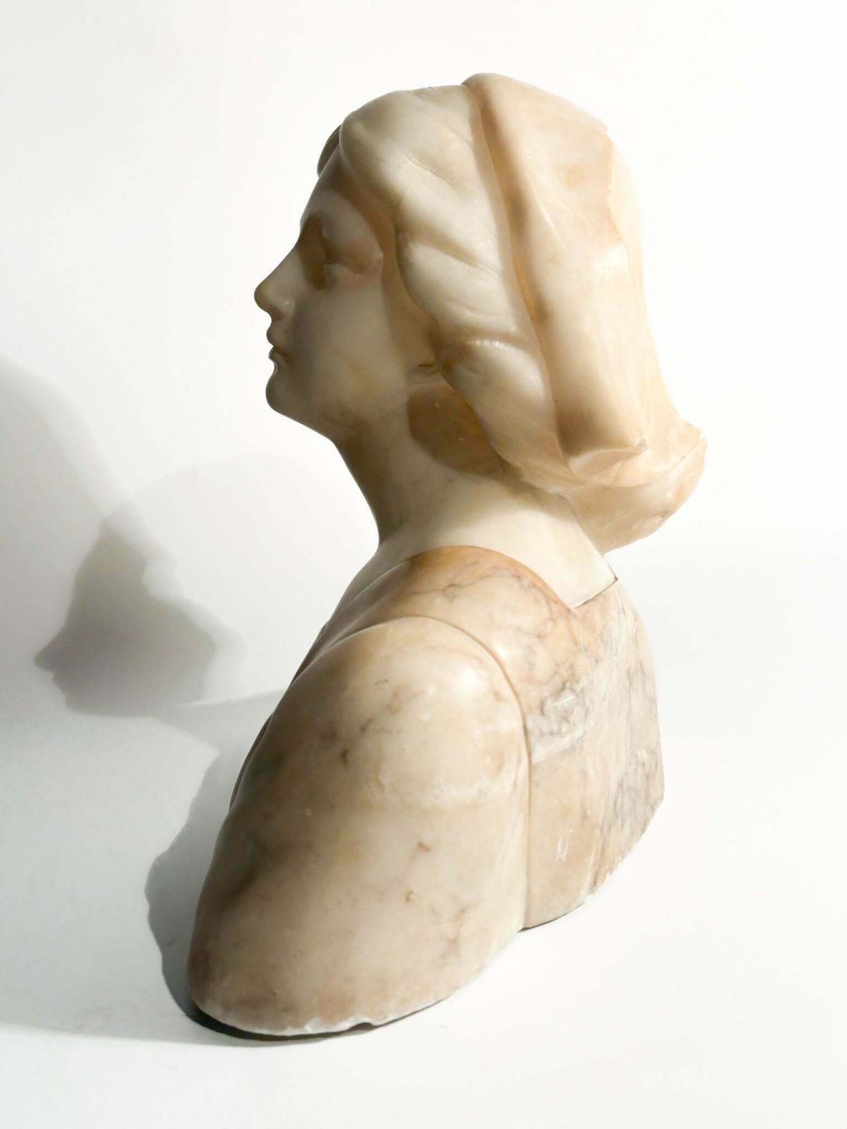 Alabaster Bust Of Joan Of Arc Attributed To Giuseppe Bessi Early Twentieth Century photo vinterior