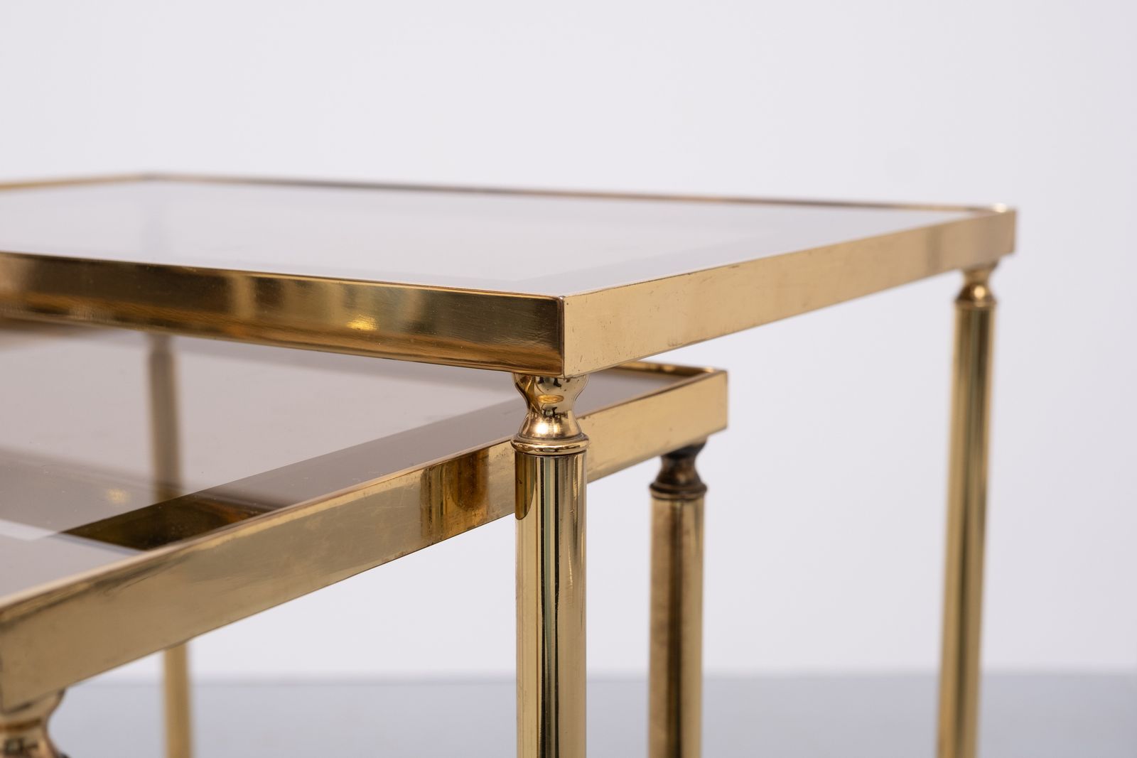 Brass Side Tables Hollywood Recency 1970s France photo vinterior