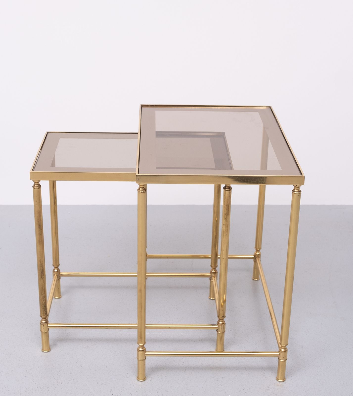 photo furniture Brass Side Tables Hollywood Recency 1970s France