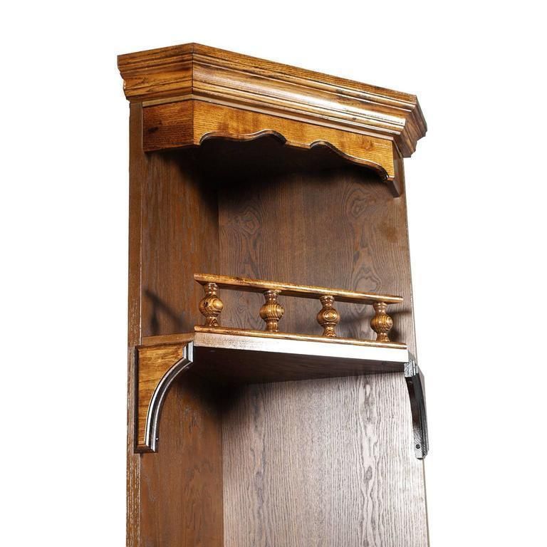 Early 20th Century Renaissance Corner Shelves Cupboard In Solid Oakwood photo for sale