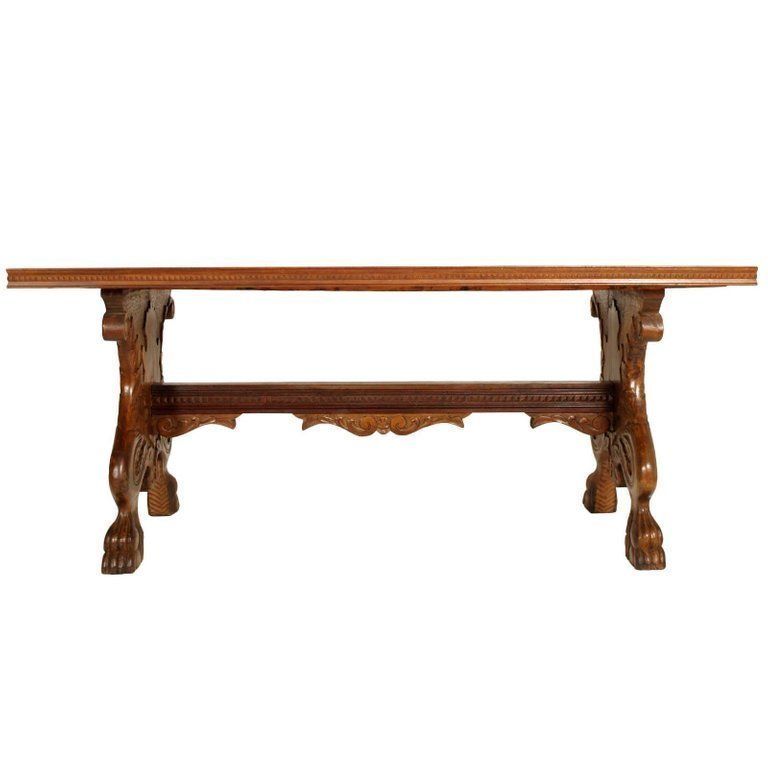 Early 20th Century Italian From Tuscany Hand Carved Extendable Walnut Table photo buy