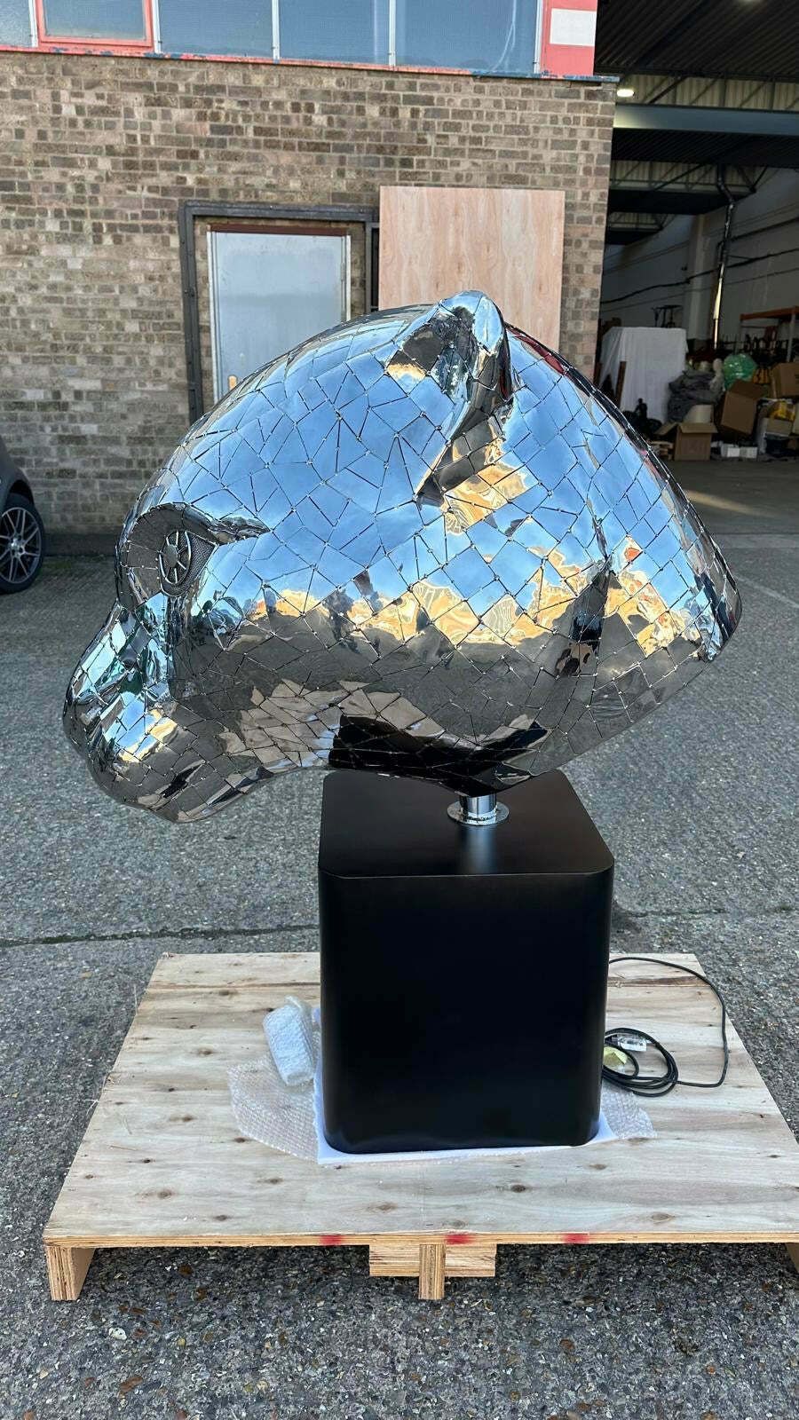 “Art Paris” One Of A Kind, Panther Head Sculpture photo furniture