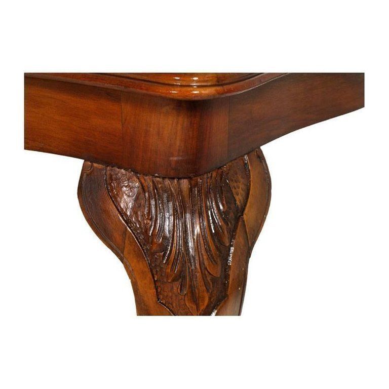 Early 20th Century Venetian Baroque Hand Carved Walnut Table Wax Polished photo furniture