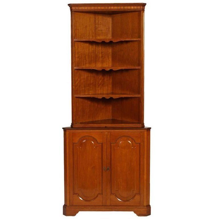 Neoclassical Italy Corner Display Cabinet In Walnut By Bassano' Ebanistery Polished To Wax