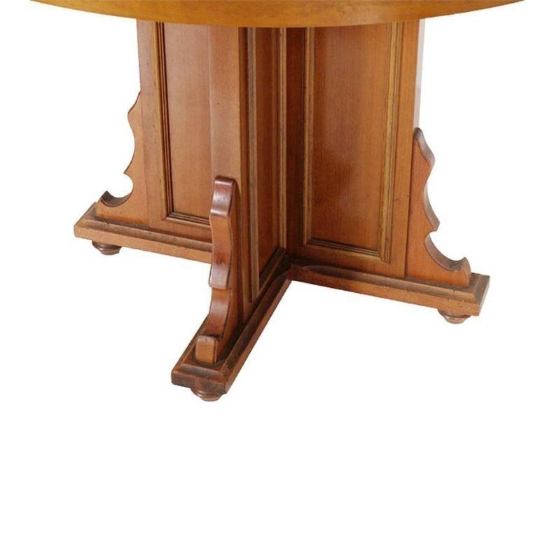 Italian Early 20th Century Eclectic Extendable Round Table In Walnut photo vinterior