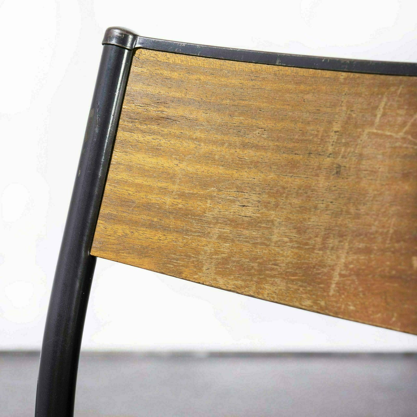 1950’s French Mullca Black Tapered Leg School Dining Chairs – Set Of Four photo vintage