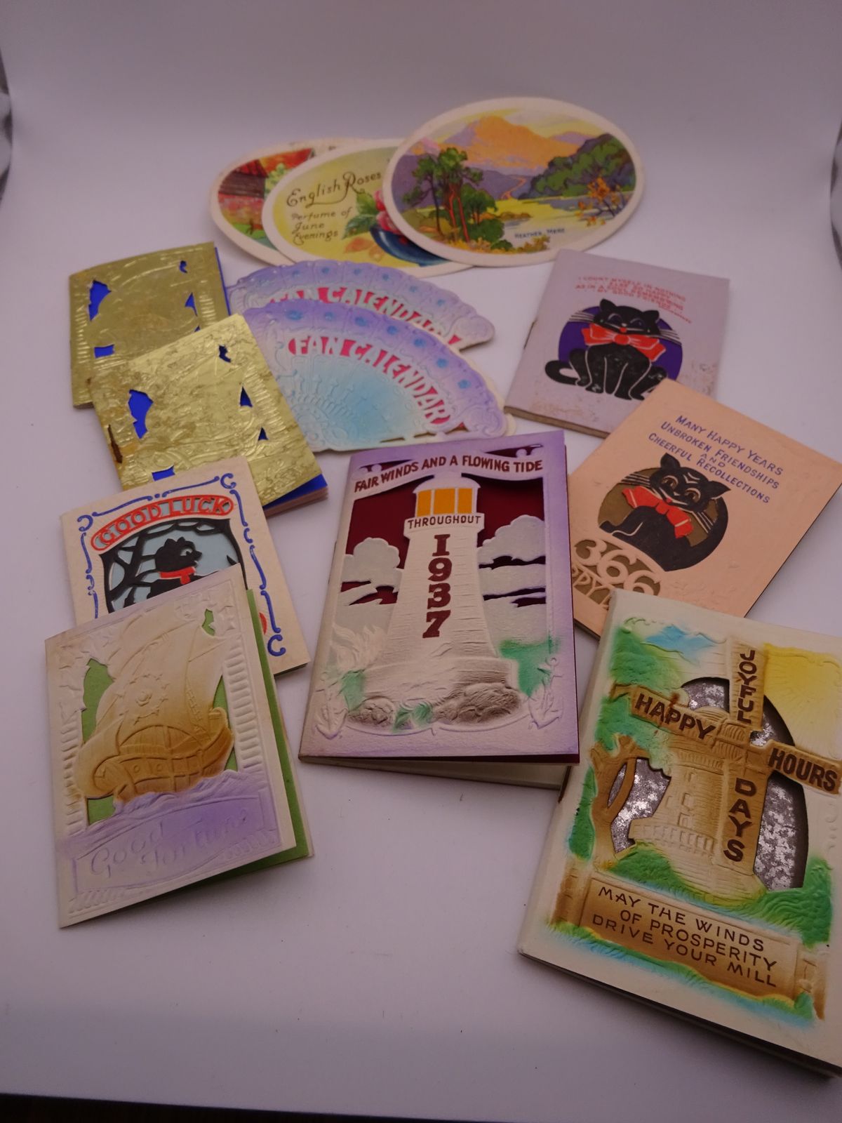 Collection Of 1936/37 Calendar, Diary And Perfume Card Samples photo buy