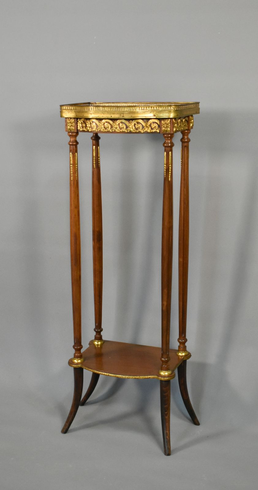 Tall French Marble Sellette Stand Louis XVI Style photo vinterior