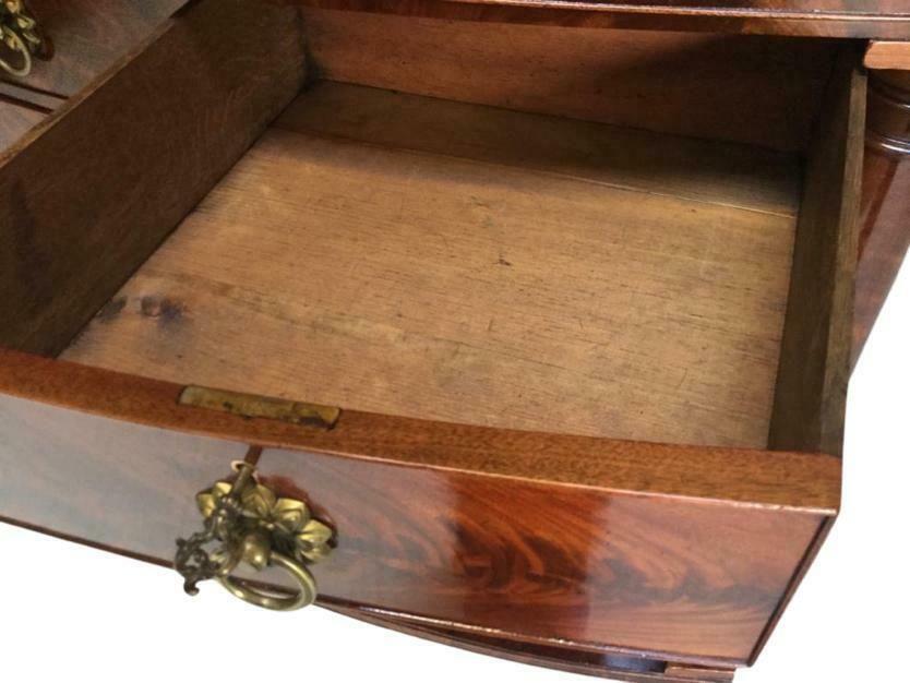 Elite Antique Victorian Flame Mahogany Chest Of Drawers. photo for sale