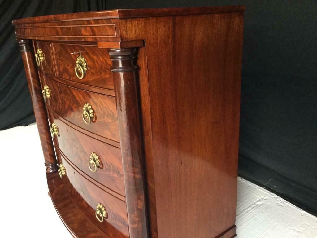 Elite Antique Victorian Flame Mahogany Chest Of Drawers. photo Furniture