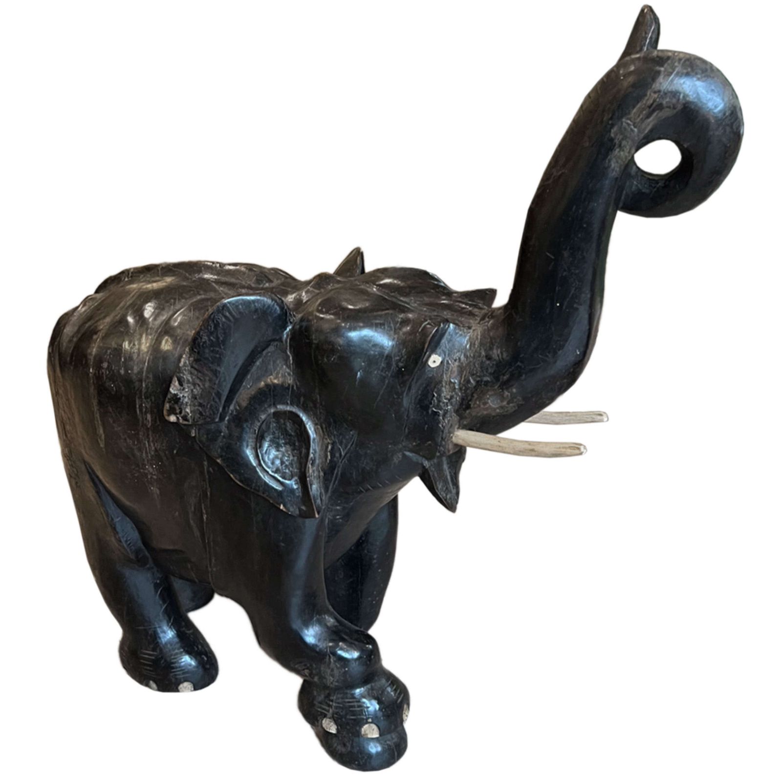 Large Carved Wood Elephant, Sri Lanka 1950s photo furniture