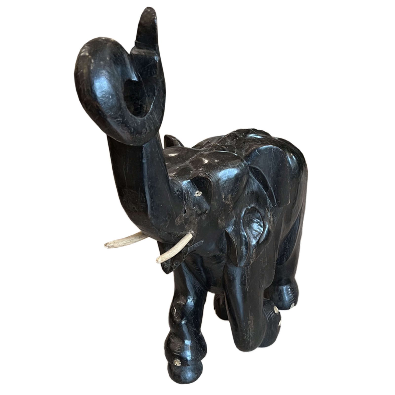 Large Carved Wood Elephant, Sri Lanka 1950s photo Art