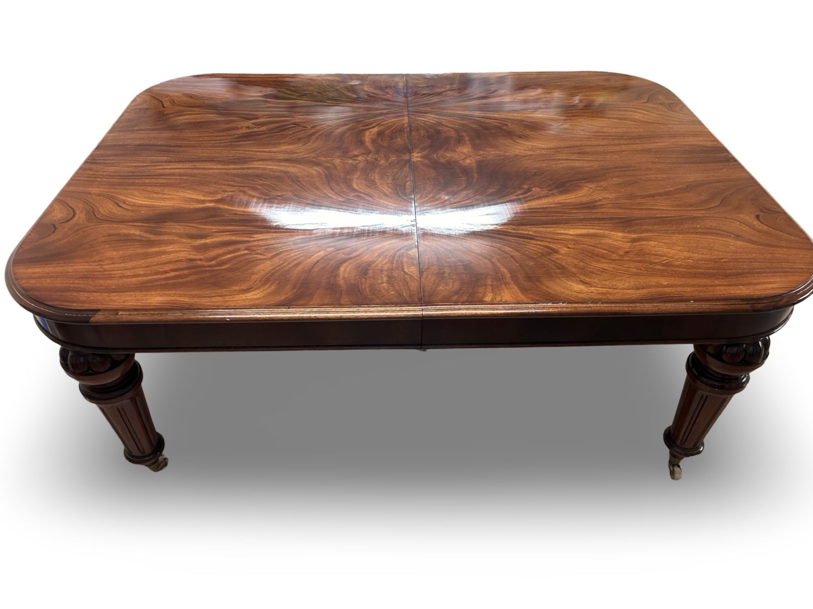 11.81ft Elite Rare Victorian 1837 1901 Flame Mahogany Dining Table To Be Pro French Polished. photo Furniture