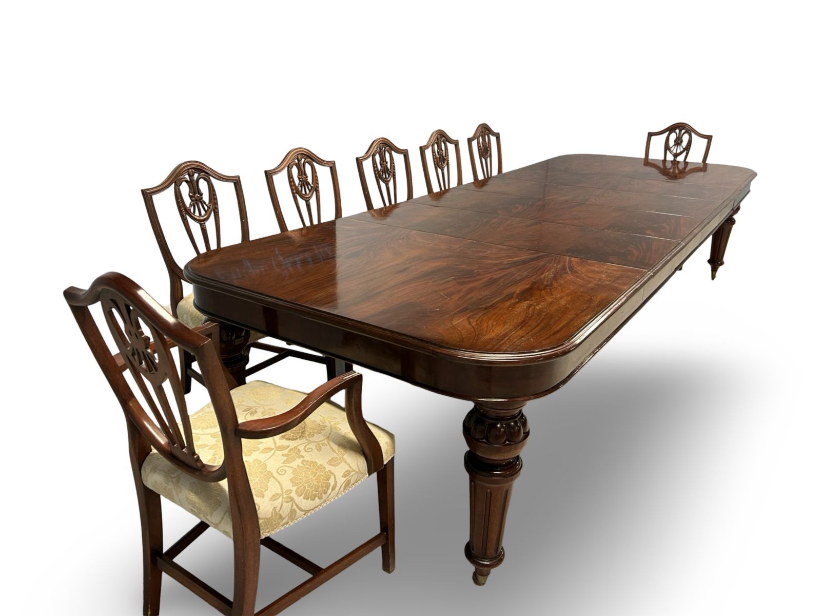 Furniture 11.81ft Elite Rare Victorian 1837 1901 Flame Mahogany Dining Table To Be Pro French Polished. photo