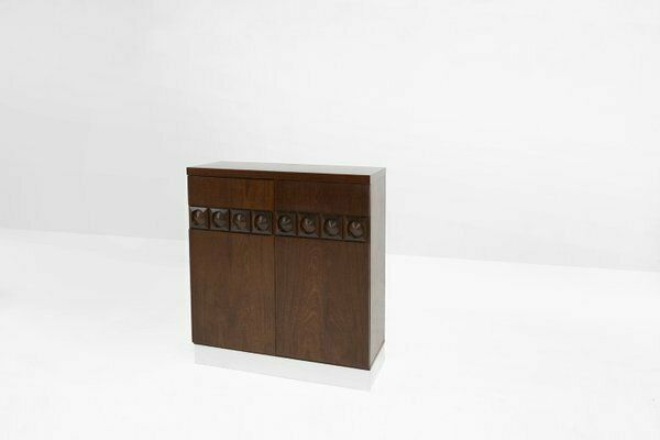 photo furniture Brutalist Geometrical Seventies Bar Cabinet, Belgium, 1970s
