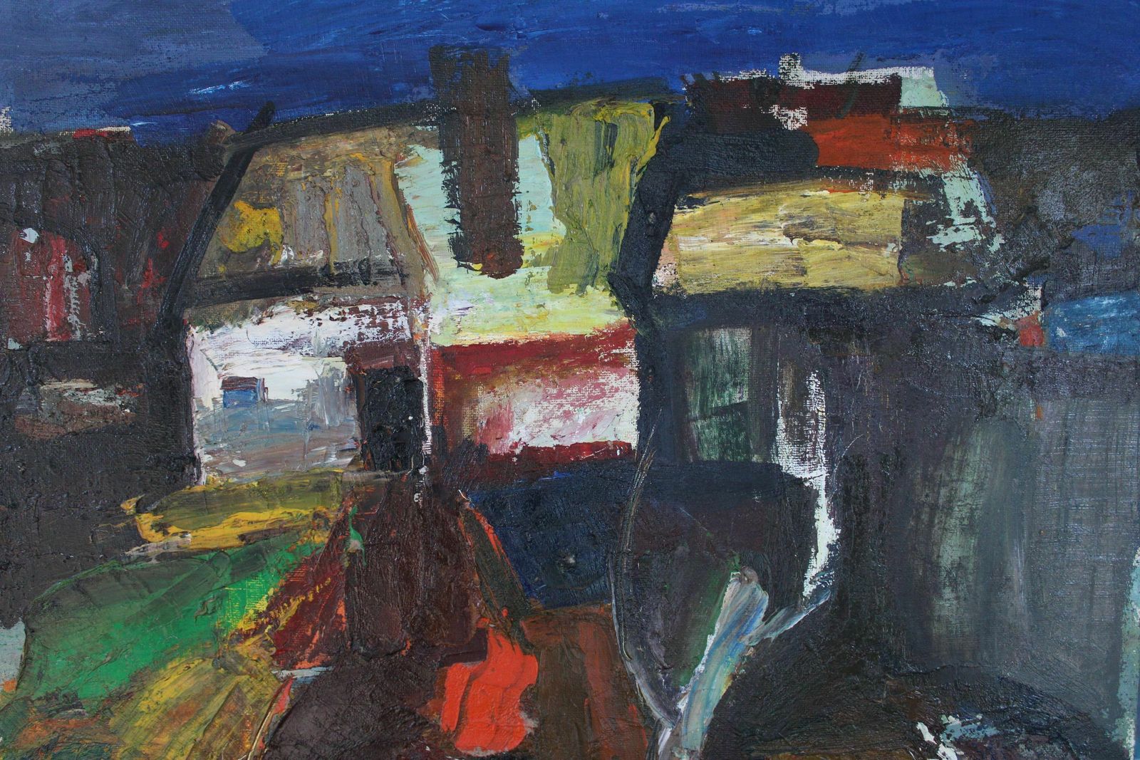Aleksandr Rodin (1922   2001, Latvian, Russian). Village. Oil On Panel, 74 X 85cm photo furniture
