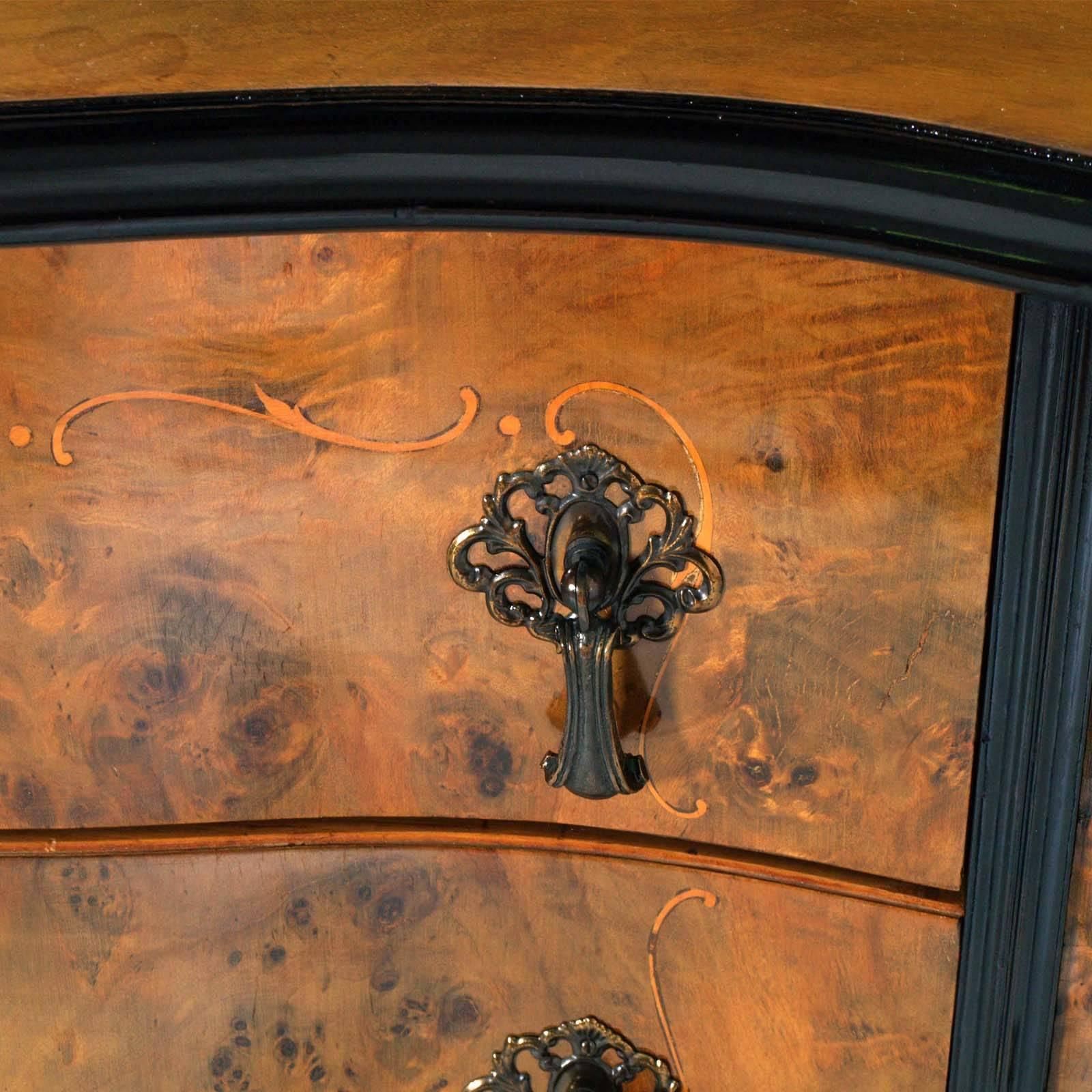 Venetian Baroque High Quality Credenza With Mirror Gold Leaf Walnut photo vinterior