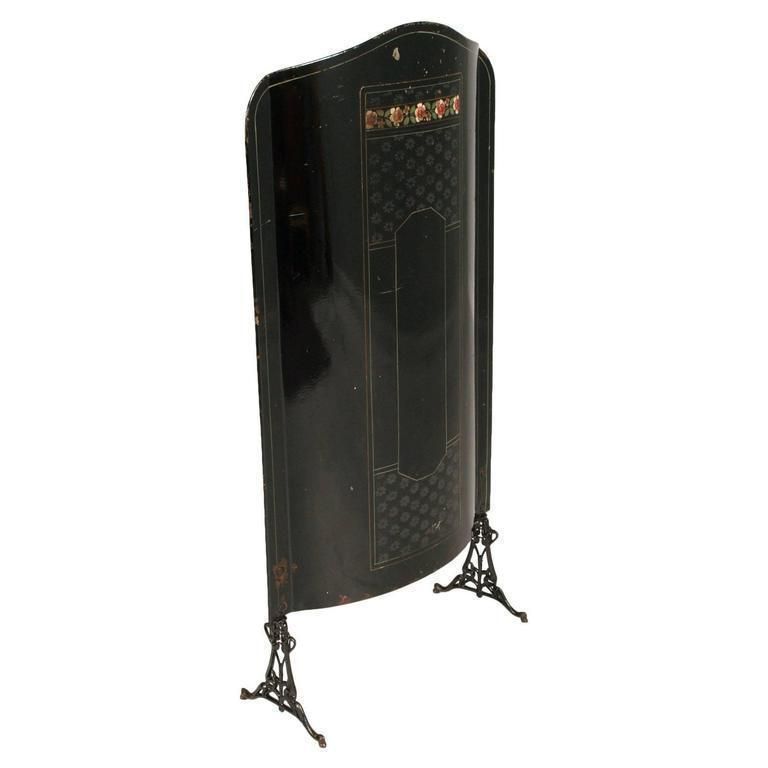 Late 19th Century Art Nouveau Fire Screen Decorated With Mother Of Pearl photo furniture