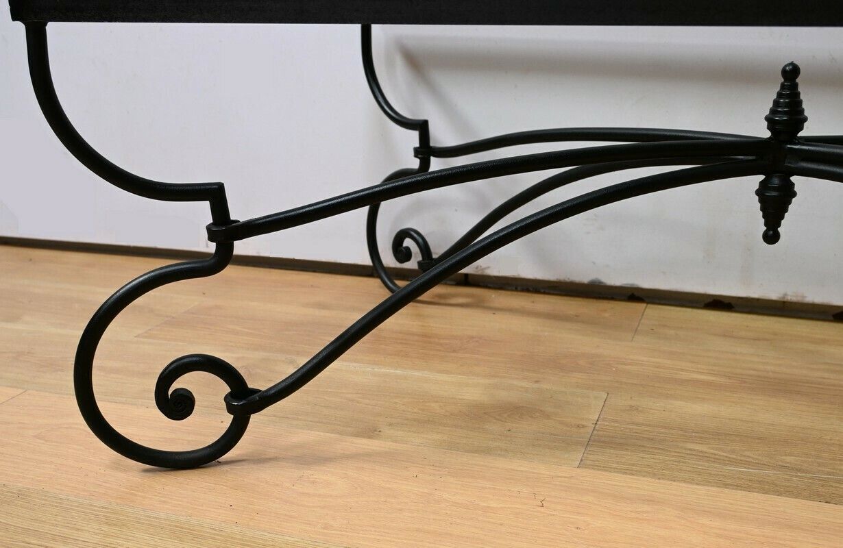 Art Nouveau Style Wrought Iron Coffee Table – 1940 photo vintage