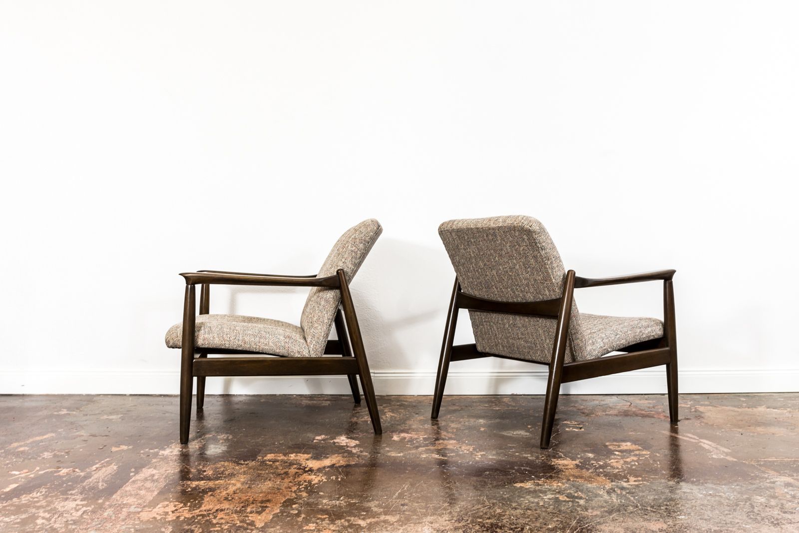 Pair Of Gfm 64 Armchairs By Edmund Homa 1960's photo buy