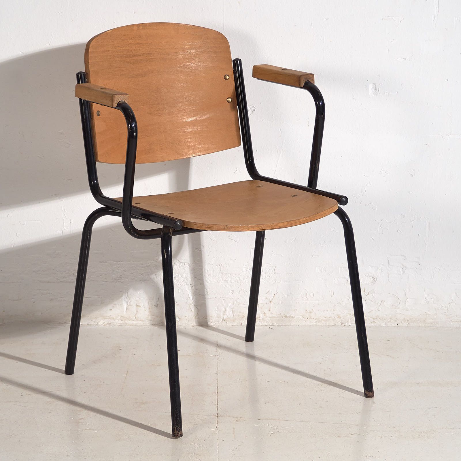 Industrial Style Chairs With Armrests (C.1950). Set Of 2 Pieces photo Furniture