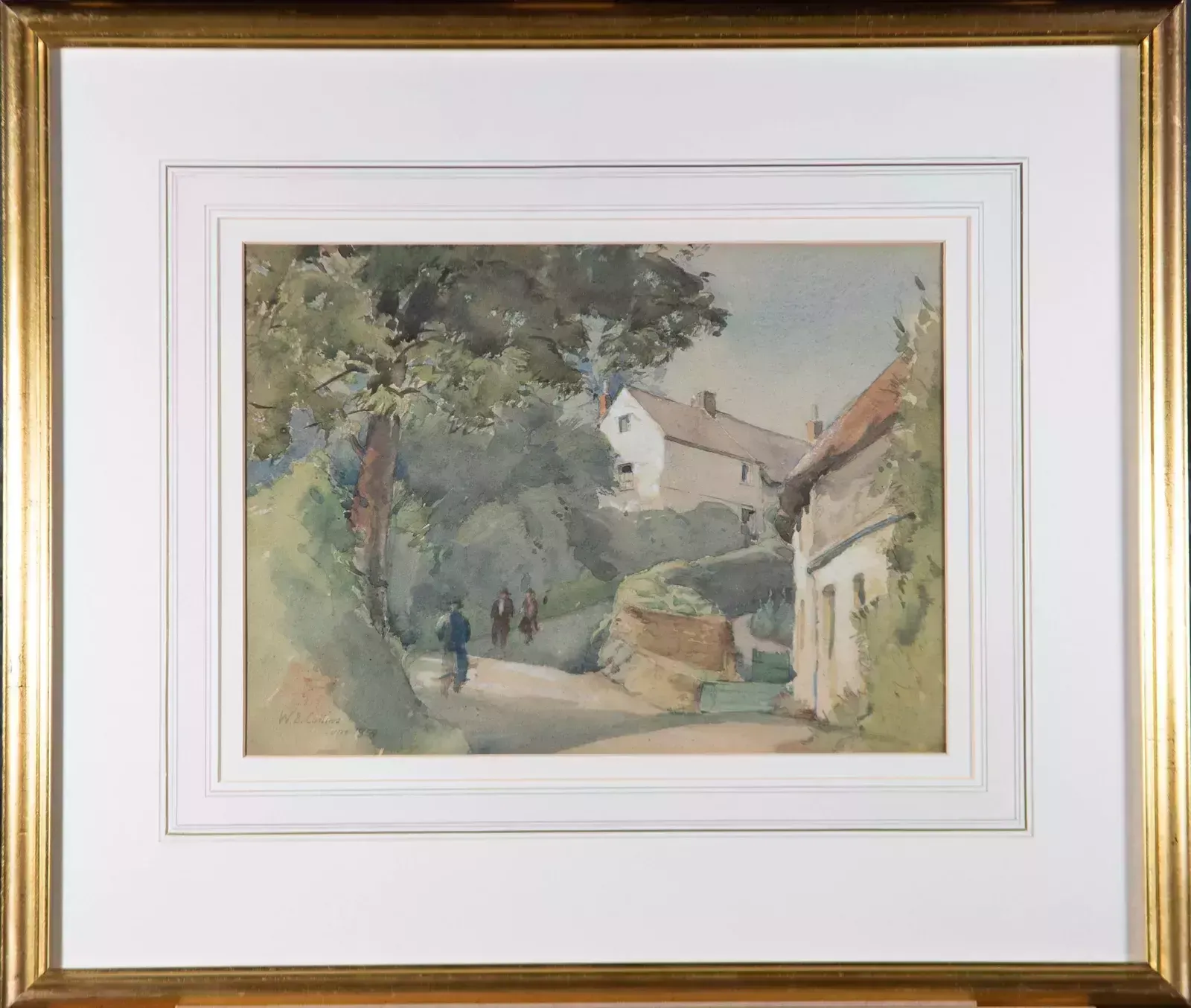 W. B. Collins   Signed & Framed 1854 Watercolour, Sleepy Village