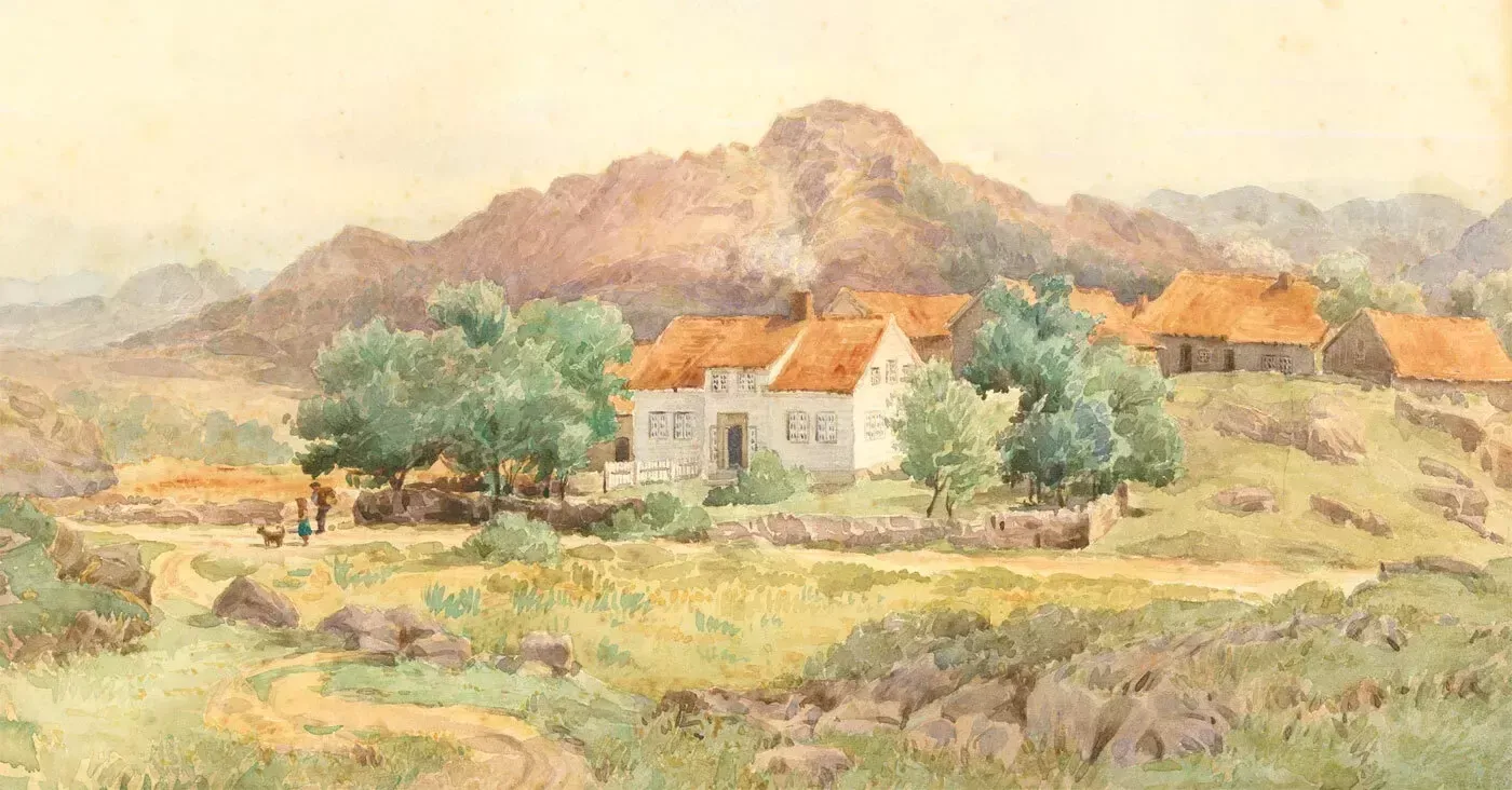 1896 Watercolour   My Surroundings In Norway
