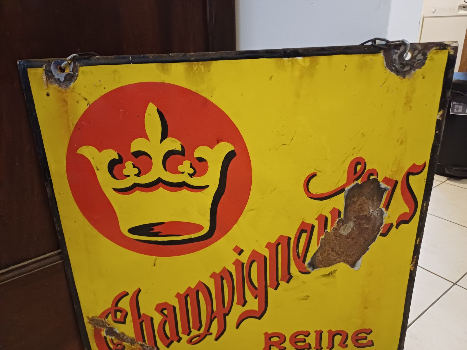 Champigneulles Queen Of Beers Enamel Sign photo furniture