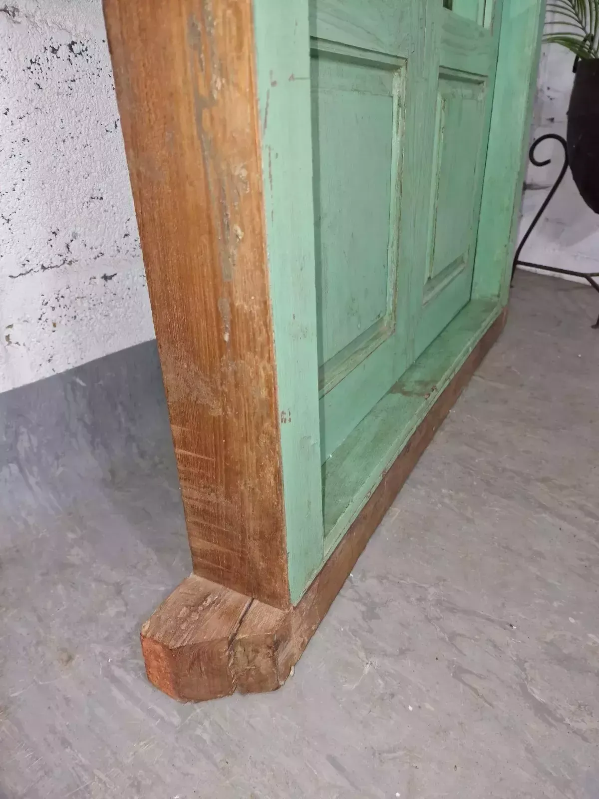 Large Reclaimed Vintage Indian Wooden Wall Window Frame Mirror Home Garden Decor photo vinterior