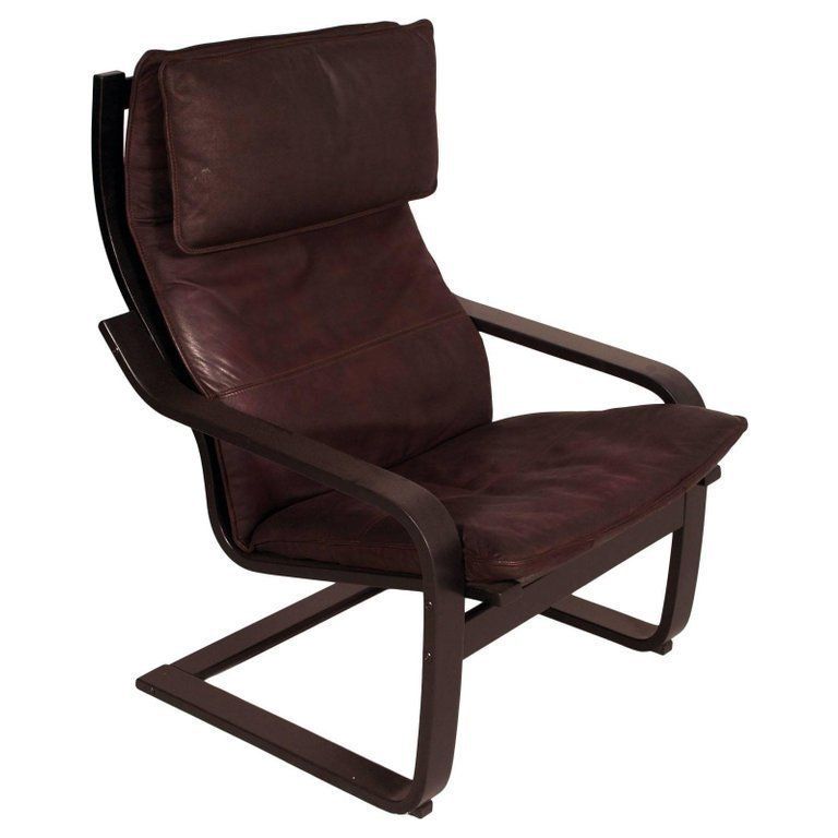 1970s Set Of Leather Cantilever Chairs With Footrest "Poäng By Noboru Nakamura photo buy
