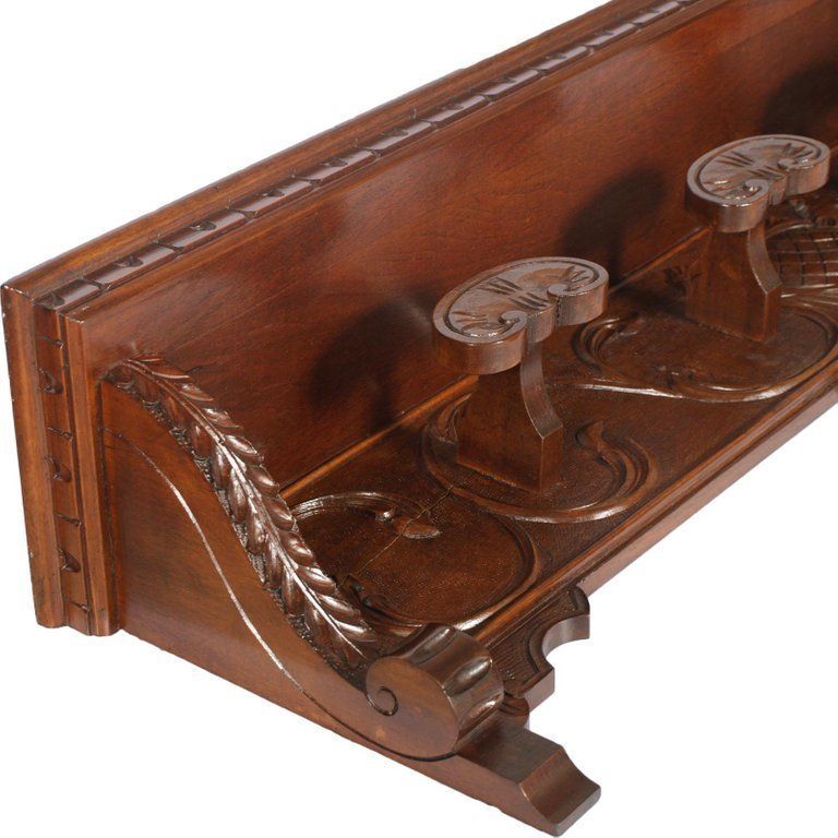 Tuscan 1930s Renaissance Coat Hat Rack Hanger, Bonciani Cascina In Carved Walnut photo 1602.08
