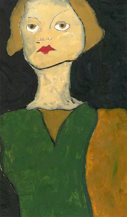 Ben Carrivick   Contemporary Oil, Woman With A Green Top