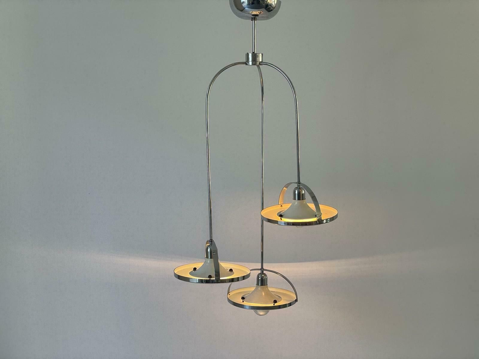 Space Age Triple Shade Unusual Ceiling Lamp By Reggiani, 1960s, Italy photo furniture