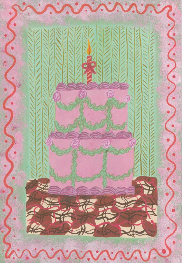 Jemma Jamie   Contemporary Gouache, The Birthday Cake