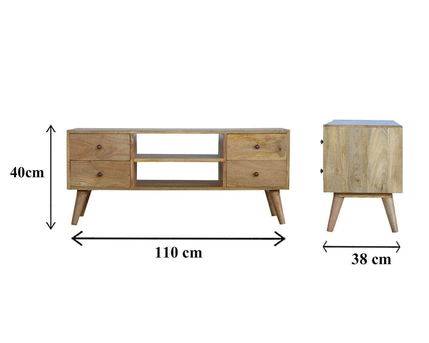 photo for sale Mid Century Style Large Tv Stand, Solid Natural Wood Handmade Media Unit Entertainment Unit Tv Stand Storage Retro Console