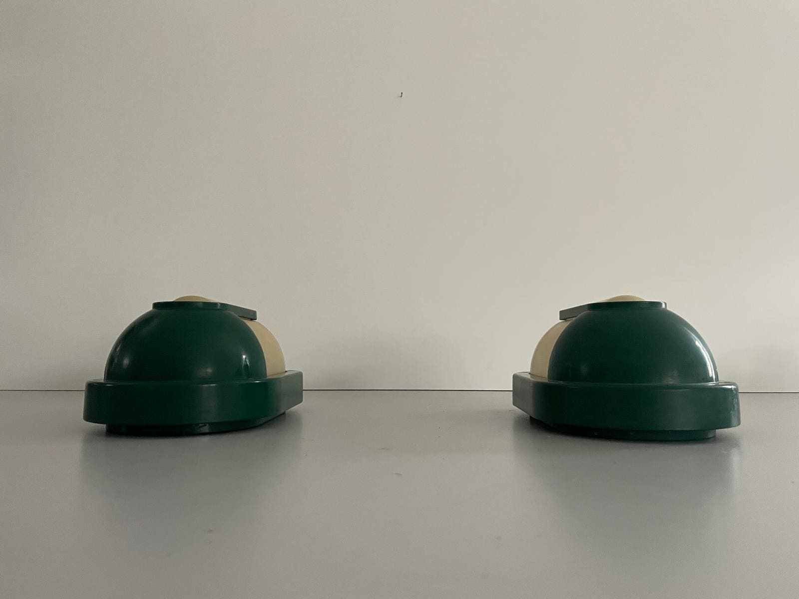 photo furniture Plexiglass & Green Metal Pair Of Sconces By Bonalux, 1980s, Germany