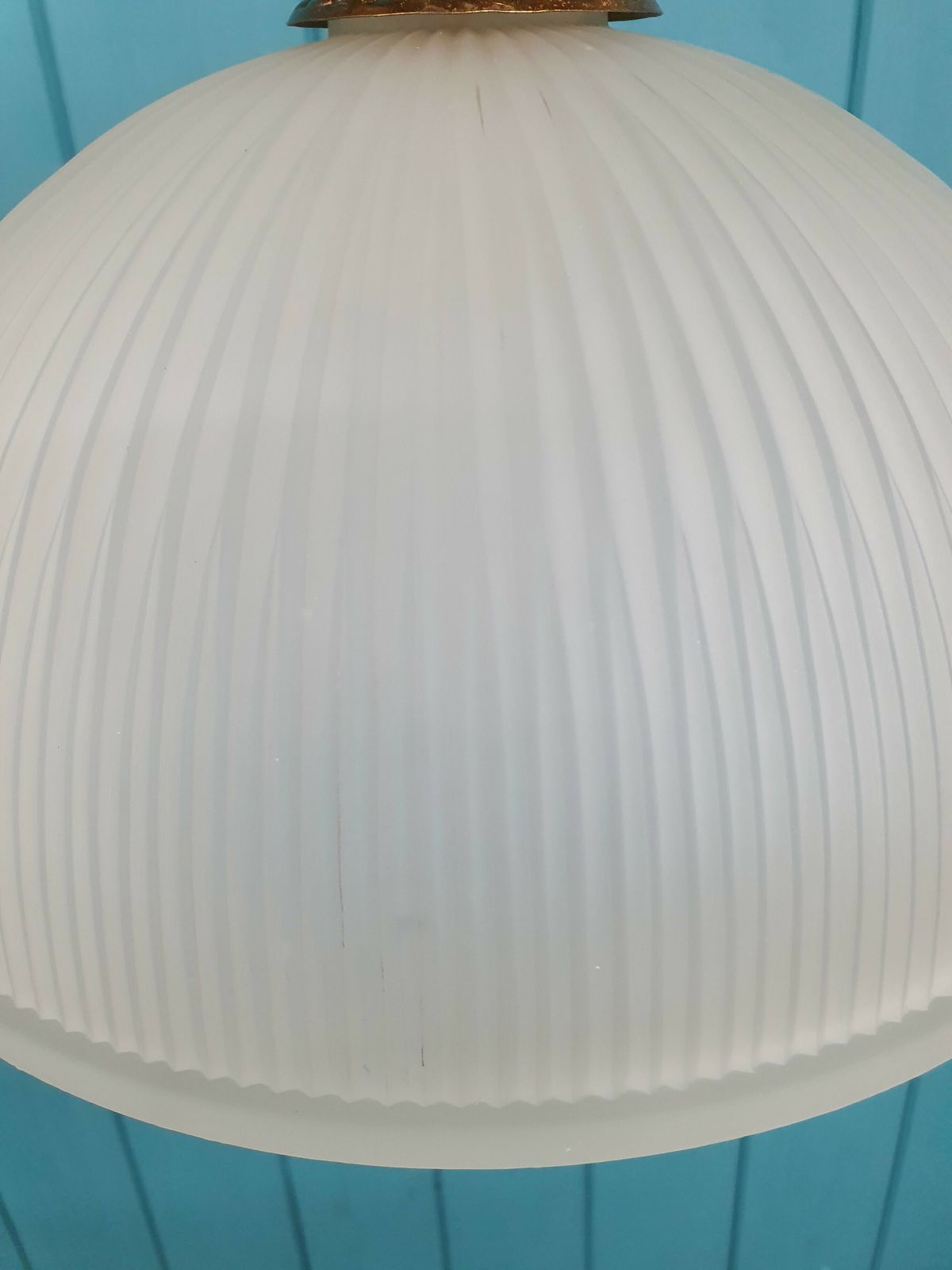Early 20th Century Reeded Glass Shade 12" photo Lighting