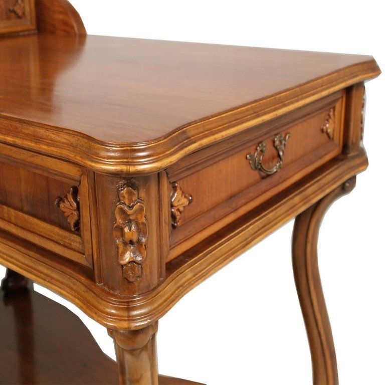 Early 20th Century Venetian Baroque Bar Cart, Carved Walnut photo vinterior