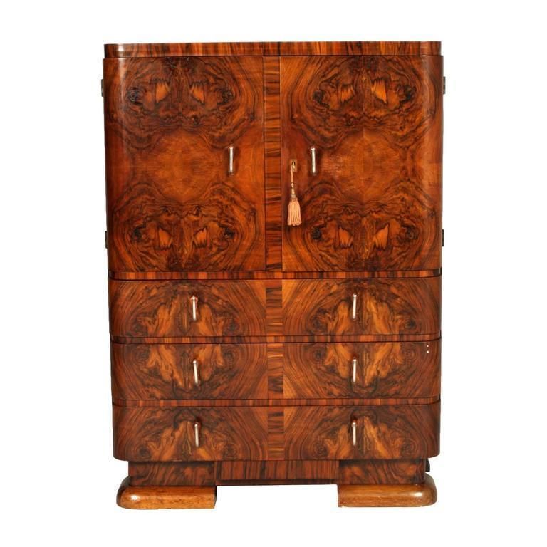 1930s Art Deco Cabinet Dresser In Burl Walnut By Crafts Cantu photo furniture