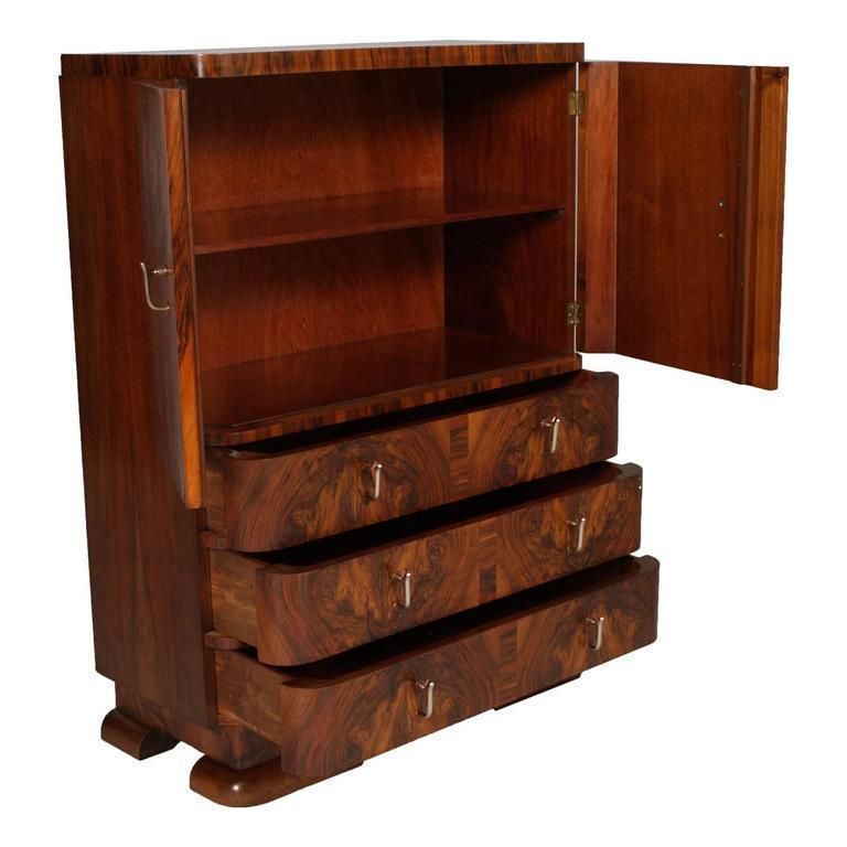 1930s Art Deco Cabinet Dresser In Burl Walnut By Crafts Cantu photo for sale