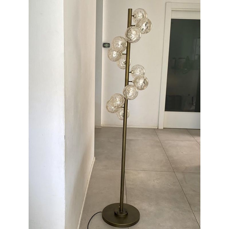 Contemporary Spheres With Gold Murano Glass Burnished Floor Lamp
