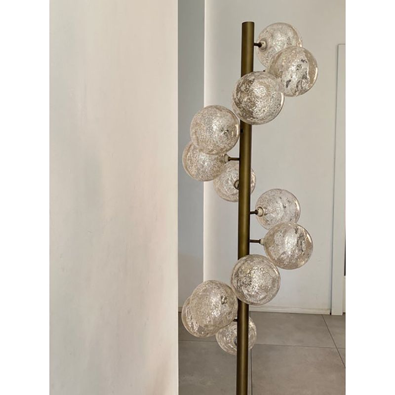Contemporary Spheres With Gold Murano Glass Burnished Floor Lamp photo for sale