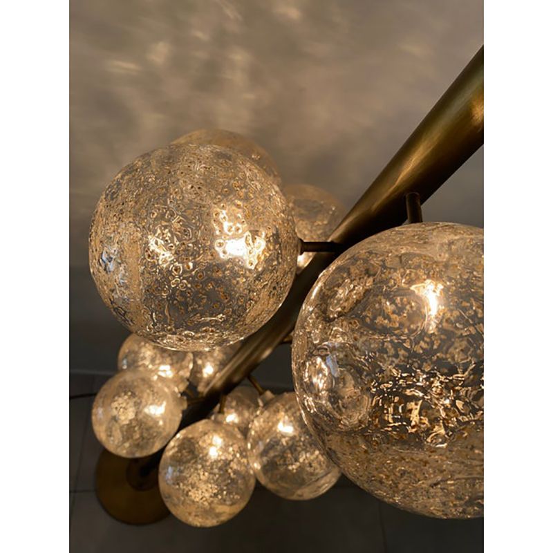 Contemporary Spheres With Gold Murano Glass Burnished Floor Lamp photo vinterior