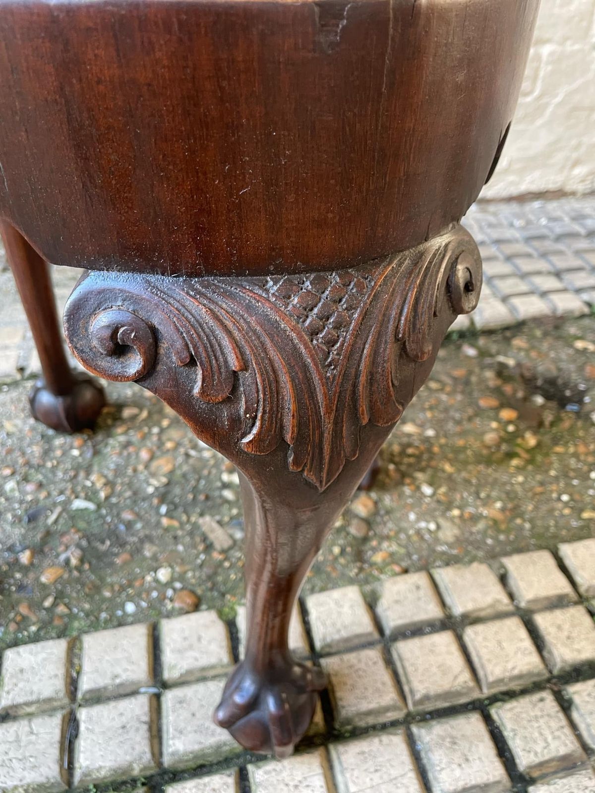 Antique George II Style Walnut Stool With Needlework Seat And Eagle Claw And Ball Feet photo furniture