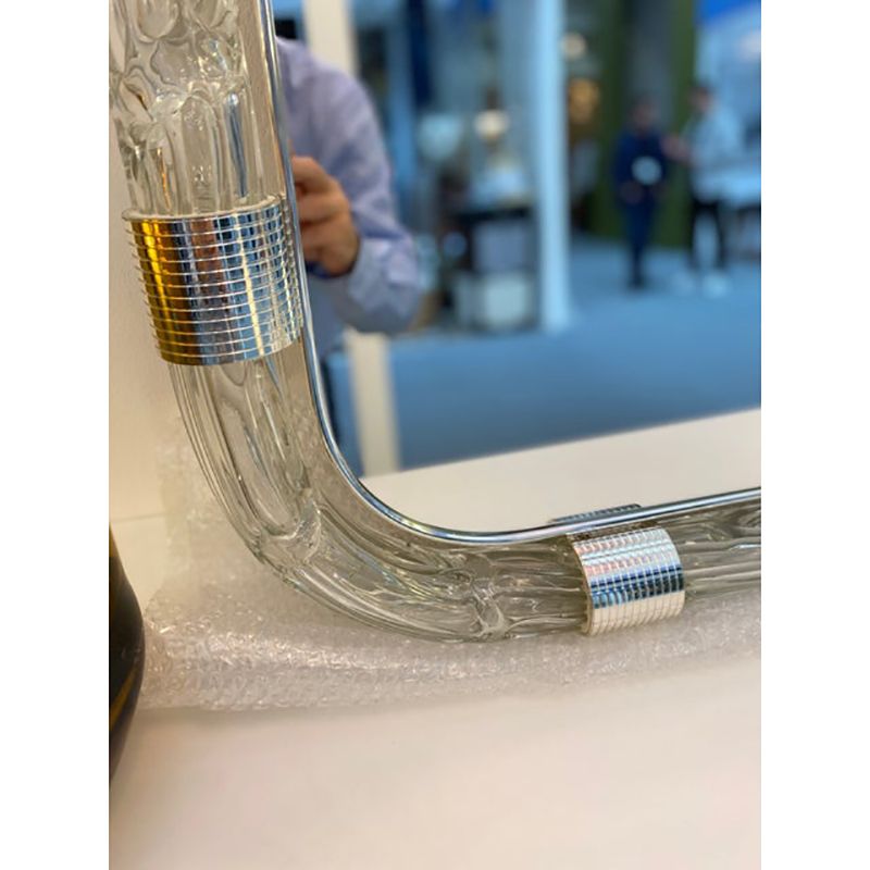 Italian "Torciglione" Murano Style Glass Wall Mirror By Simoeng photo for sale